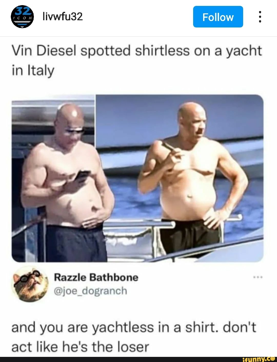 yachtless in a shirt