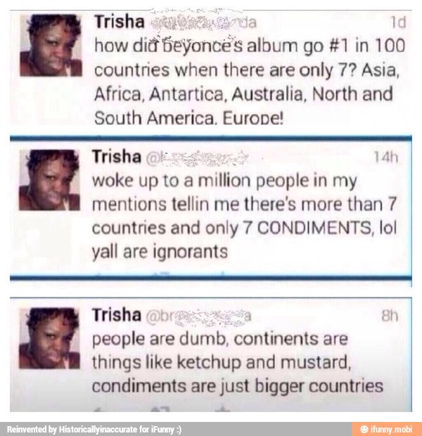 E how did Beyonce's countries when there are only 7? 