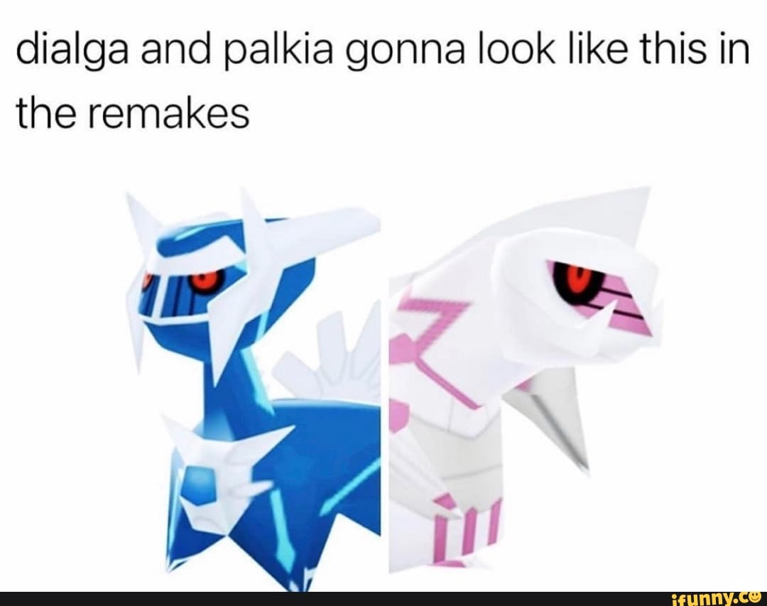 Aparentemente esse é o motivo da forma Origem de Palkia e Dialga serem  feias - iFunny Brazil