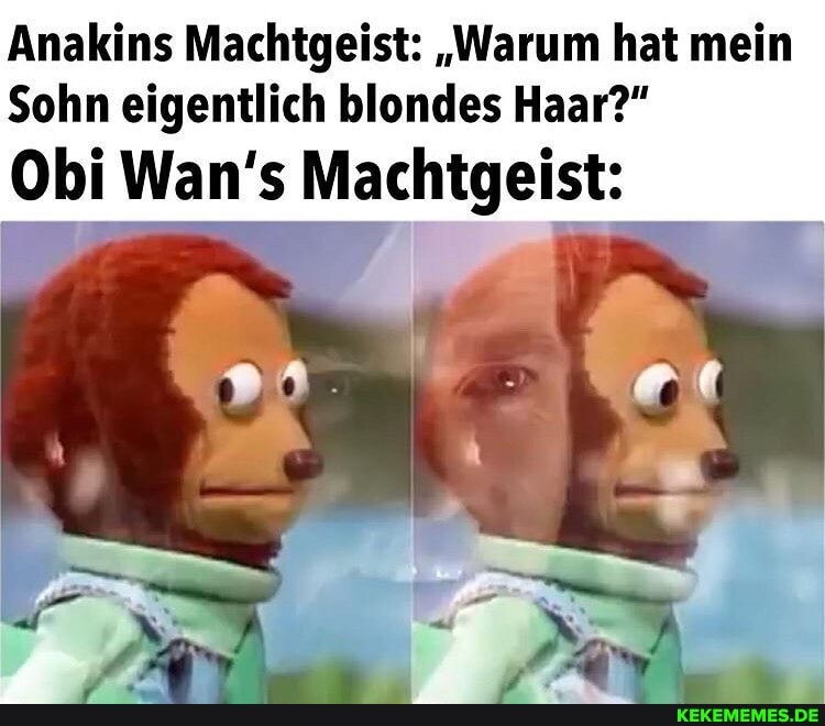Anakins Machtgeist: "Warum hat mein
Sohn eigentlich blondes Haar?"
Obi Wan's Machtgeist: