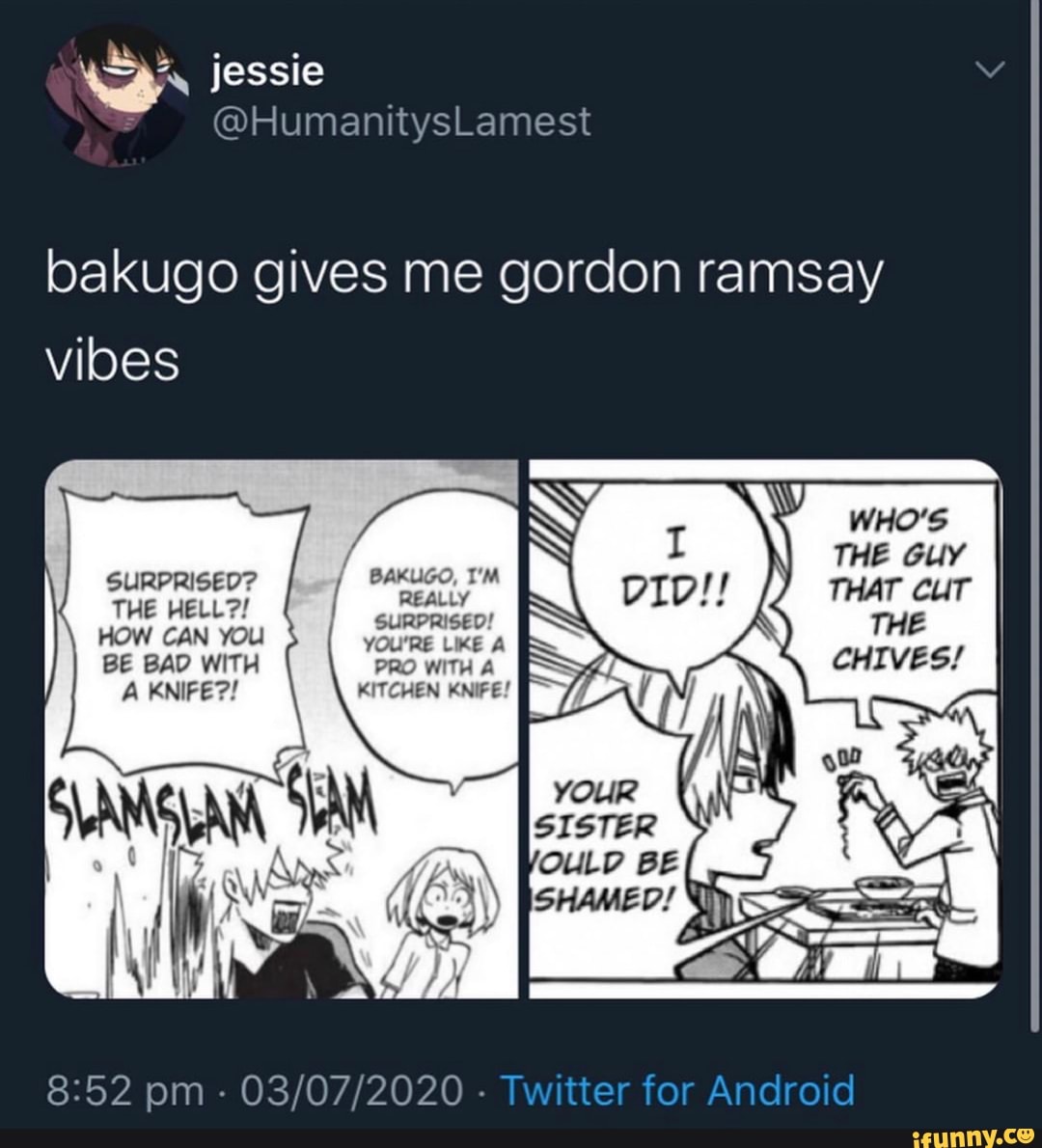 Bakugo Gives Me Gordon Ramsay Vibes Surprised? Es Mee You're Like A P 