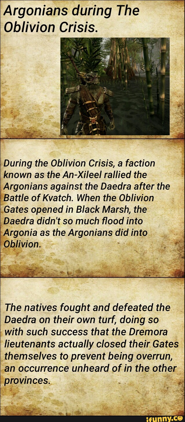 argonians during the oblivion crisis