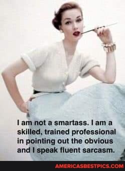 lam nota smartass. Iama skilled, trained professional in pointing out the obvious and speak fluent sarcasm.