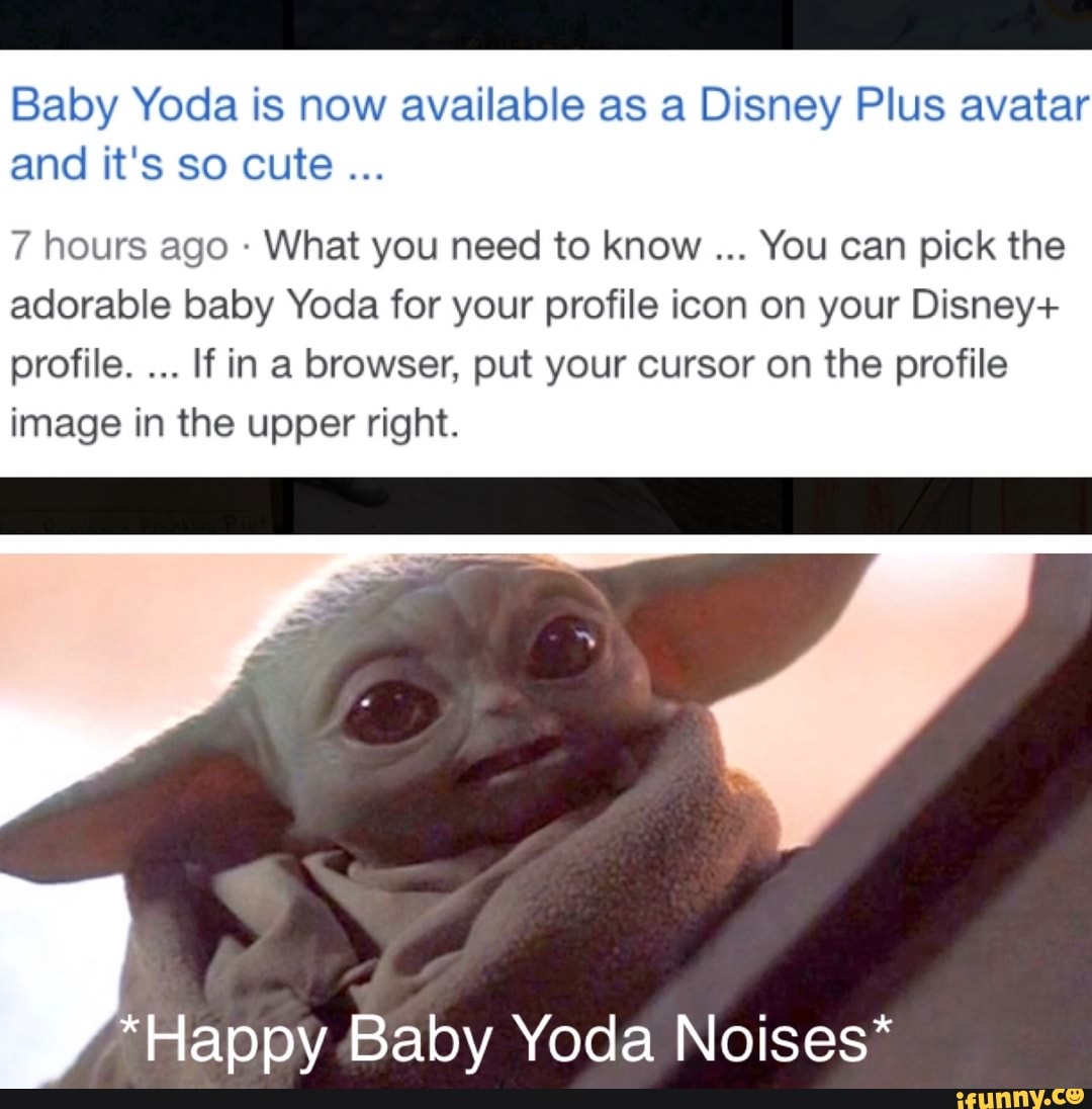 Baby Yoda Avatar Now Available on Disney+ 