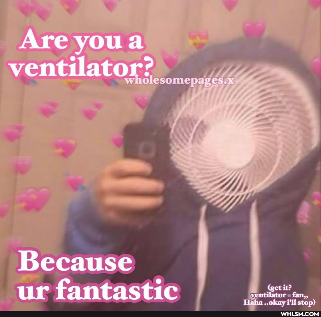 Are youa ventilator?
Because ur fantastic