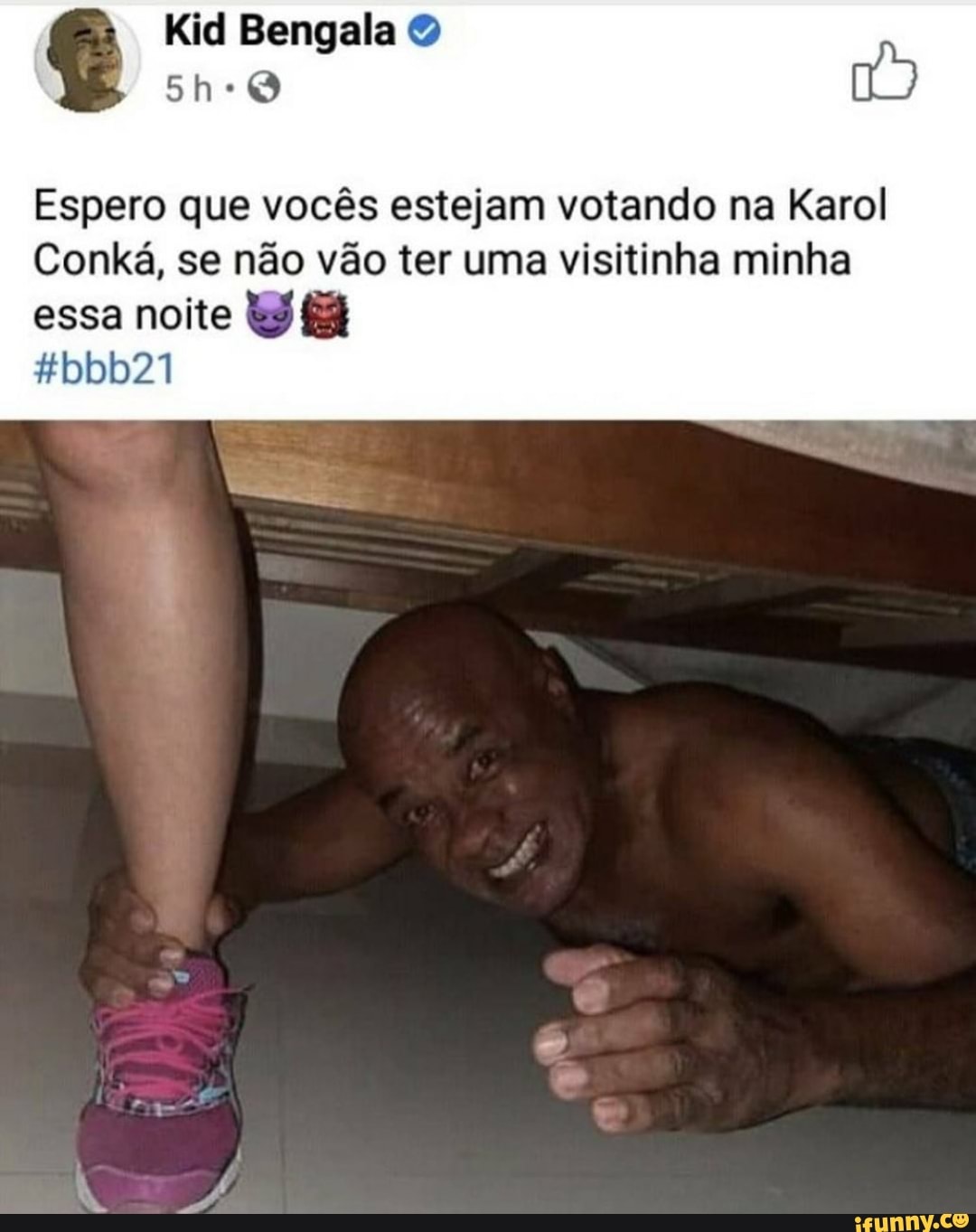 Bengala
Espero que vocês estejam votando na Karol
Conká, se não vão ter uma visitinha minha essa noite