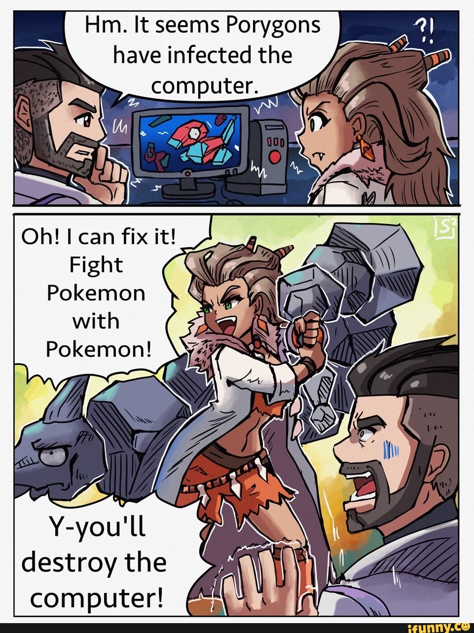 Fight Pokemon with Pokemon! destroy the computer! 