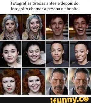 Fotografias tiradas antes e di fotográfo chamar a pesso: