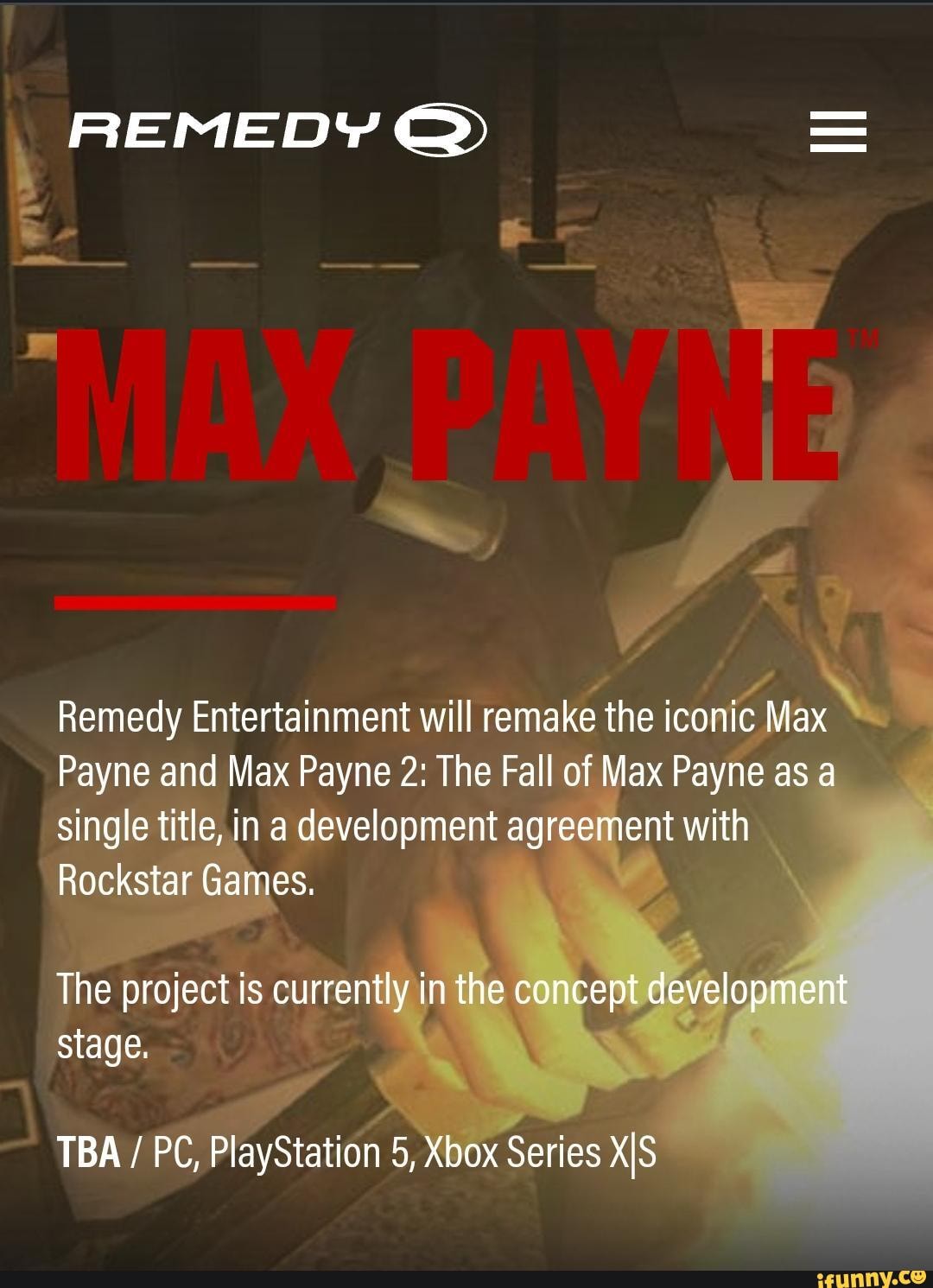 REMEDY Remedy Entertainment Will Remake The Iconic Max Payne And Max ...