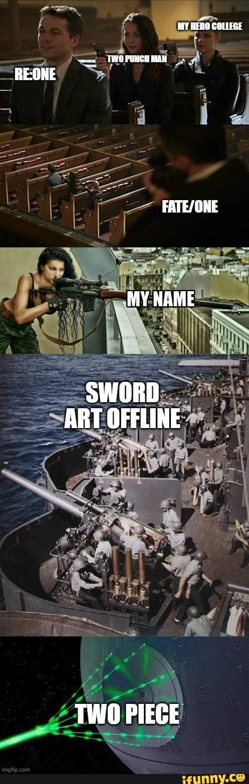 MY HER@ COLUGE
TWOPUNCHMAK
RE-OHE
MY NAME
SWORD ART OFFLINE
TWO PIECE