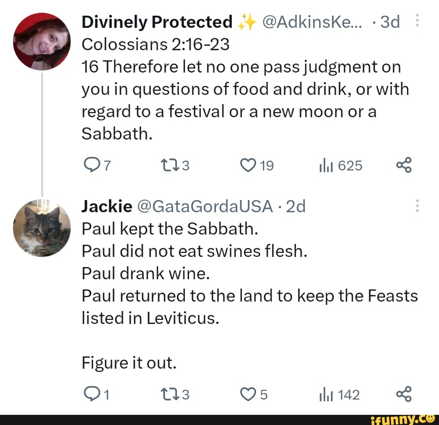 Divinely Protected AdkinsKe... Colossians 16 Therefore let no one pass judgment on you in