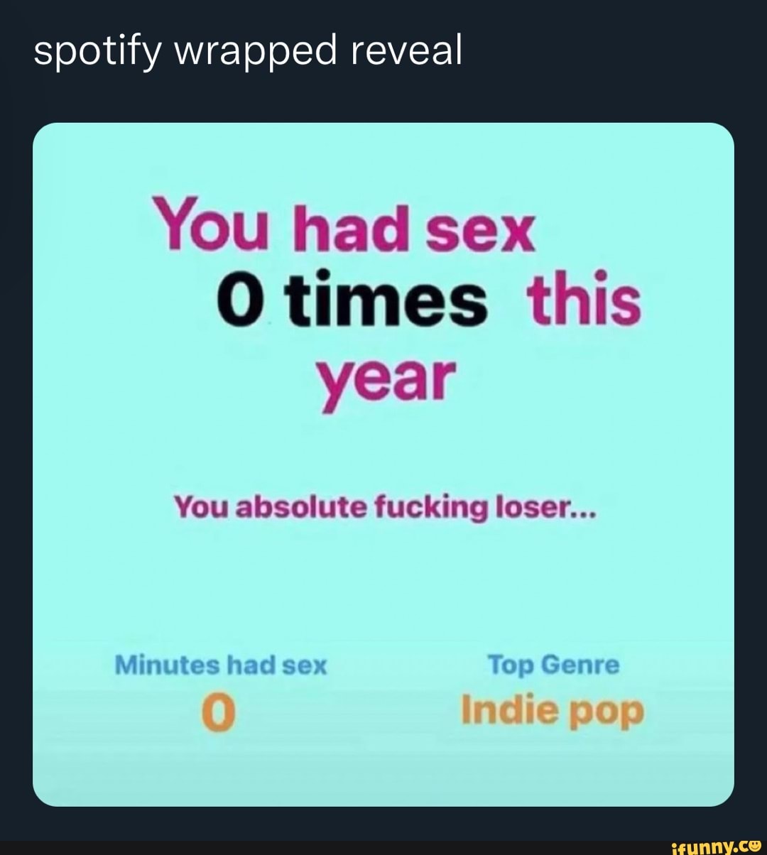 Spotify Wrapped Reveal You Had Sex O Times This Year You Absolute Fucking Loser Minutes Had 