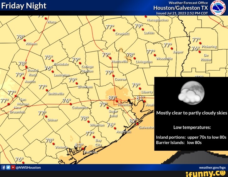 Friday Night Weather Forecast Office TX Issued Jul 21, 2023 PMcDT