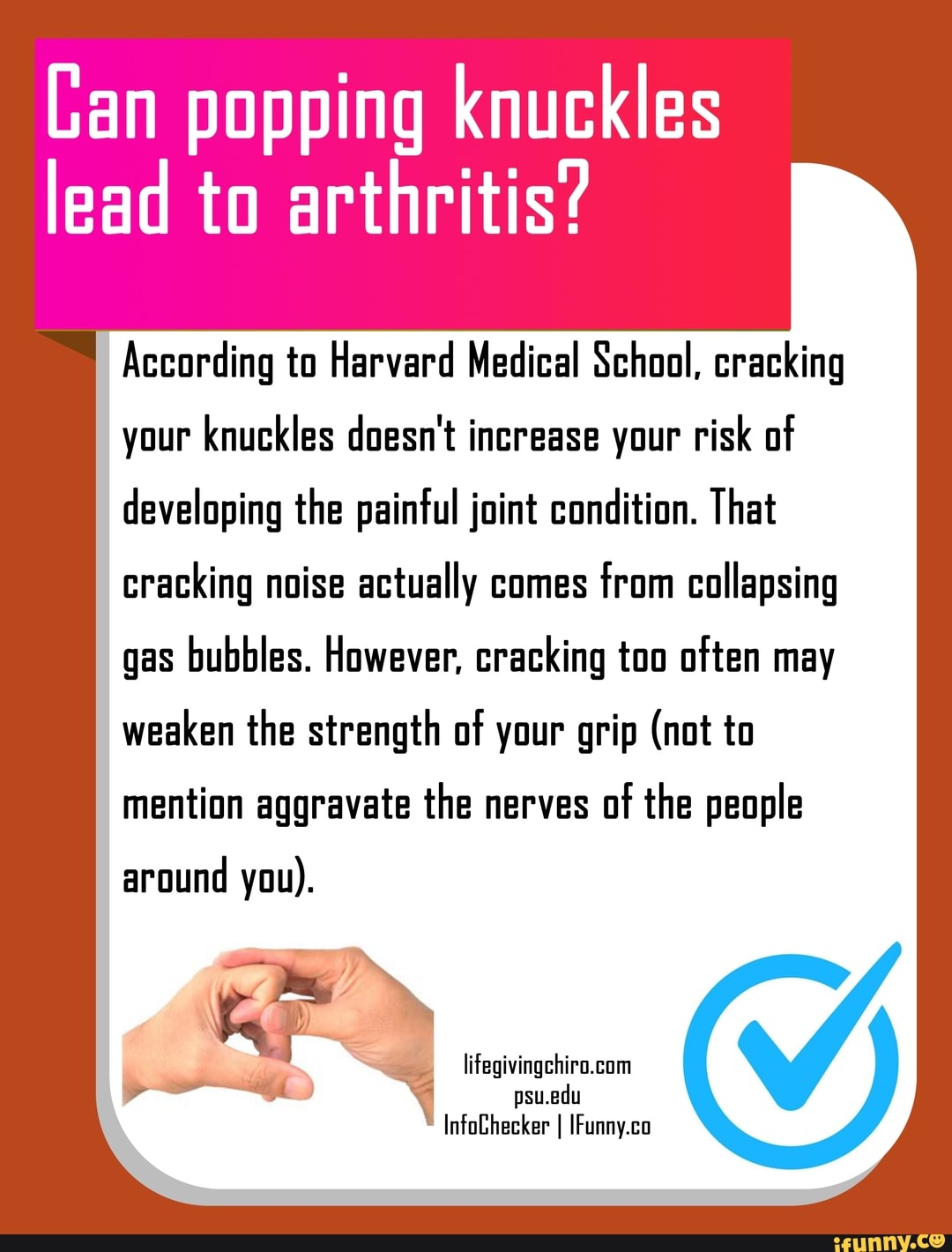 Can popping knuckles lead to arthritis? According to Harvard Medical
