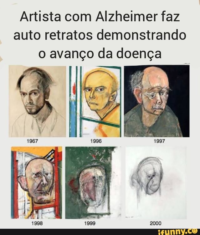 Artista com Alzheimer faz auto retratos demonstrando o avanço da doença
