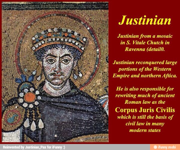 Justinian Justinian from a mosaic Justinian reconquered
