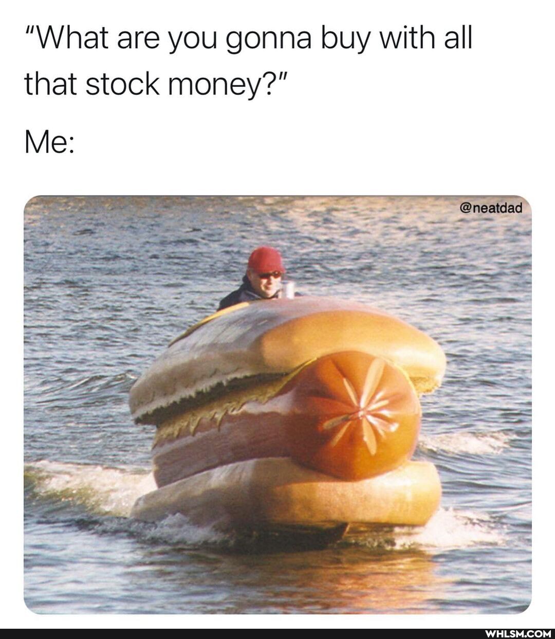 "What are you gonna buy with all that stock money?"
Me: