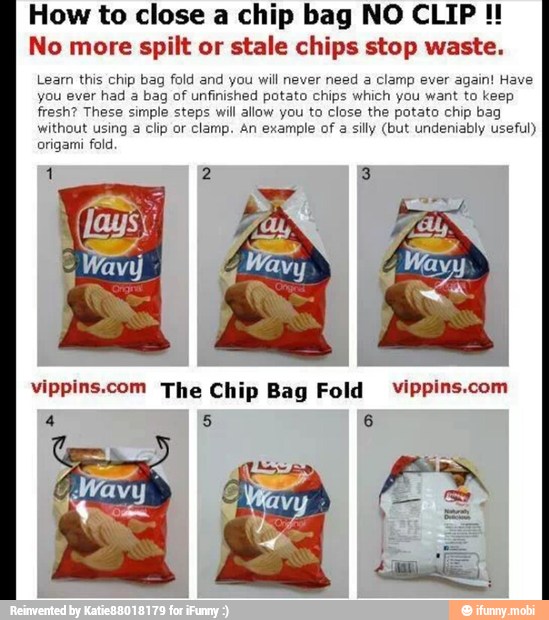 How to close a chip bag NO CLIP No more spilt or stale chips stop waste