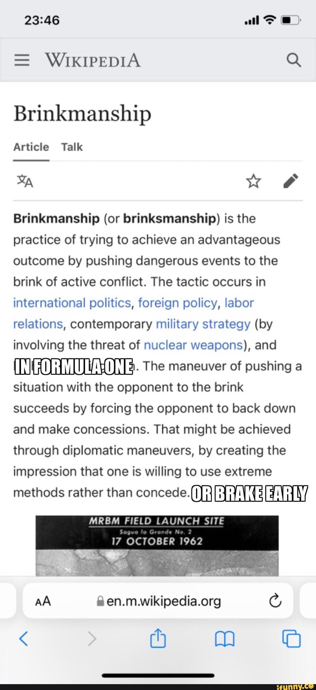 Brinkmanship - Wikipedia