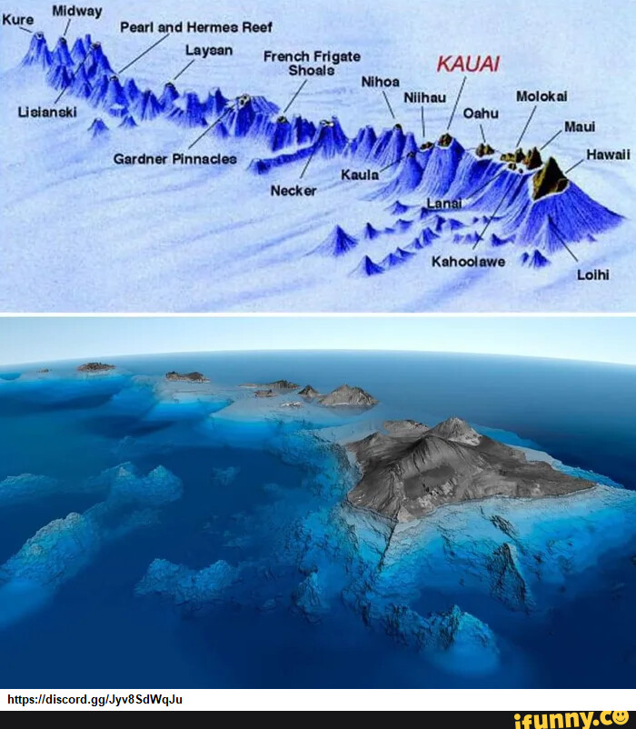 Hawaii Topography - Kure Pearl and Hermes Reef Layean French Frigate ...