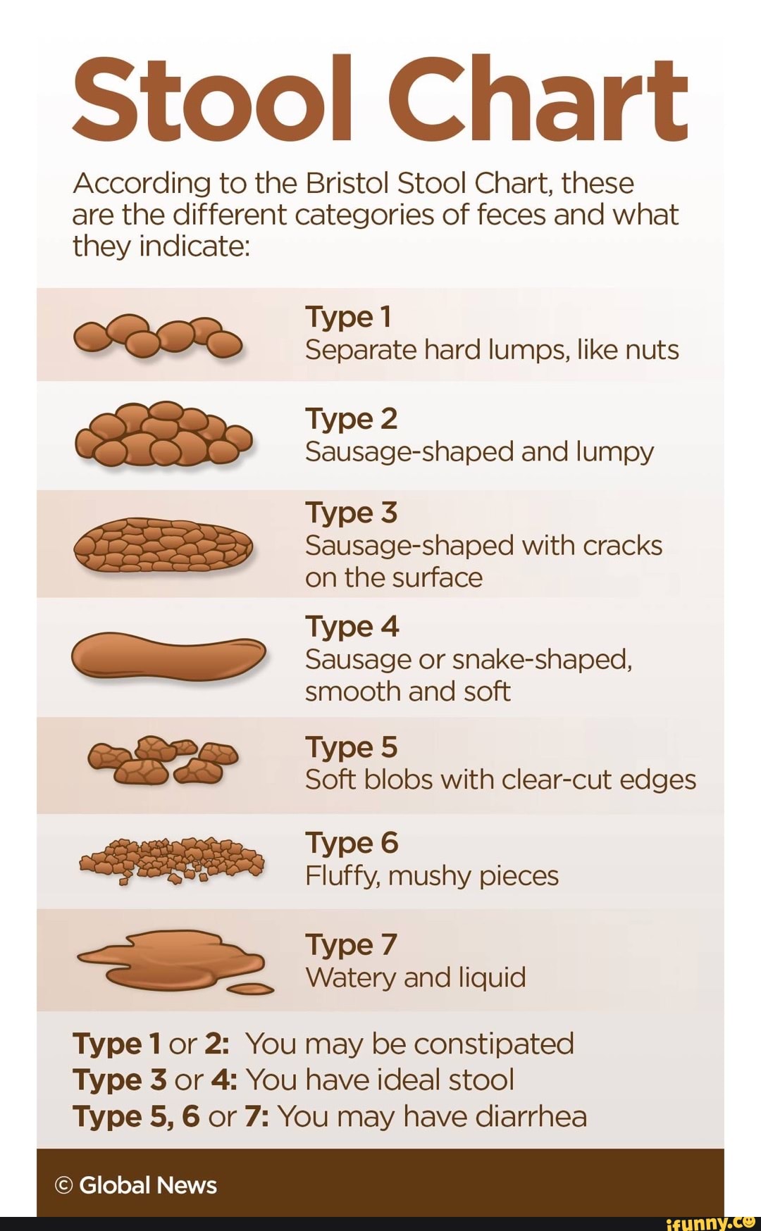 Stool Chart According to the Bristol Stool Chart, these are the ...