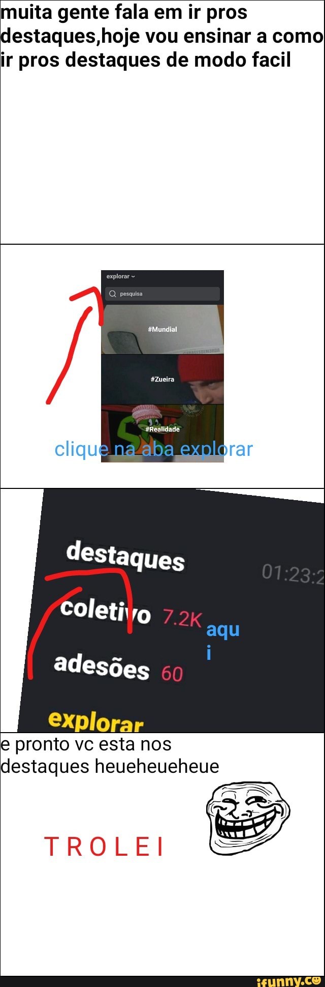muita gente fala em ir pros
estaques,hoje vou ensinar a como
ir pros destaques de modo facil
Coletivo