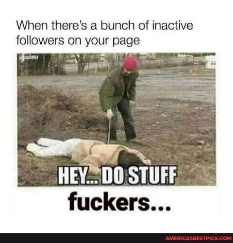When there's a bunch of inactive followers on your page
is
HEY
STUFE
fuckers...