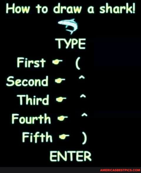 How to draw a shark TYPE First Second Third Fourth Fifth ENTER ...