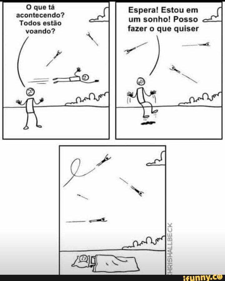 O que Es Estou em peral Estou em um sonho! Posso
Todos estão vando? fazer o que quiser
HRISHALLBECK