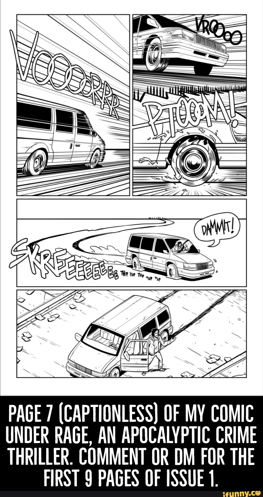 PAGE 7 (CAPTIONLESS) OF MY COMIC UNDER RAGE, AN APOCALYPTIC CRIME ...