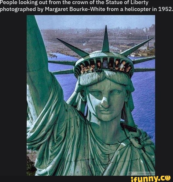 Reopte looking out from the crown of the statue of Liberty photographed ...