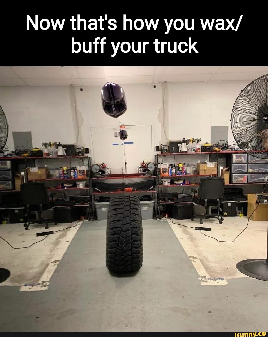 Now that's how you wax/ buff your truck iFunny