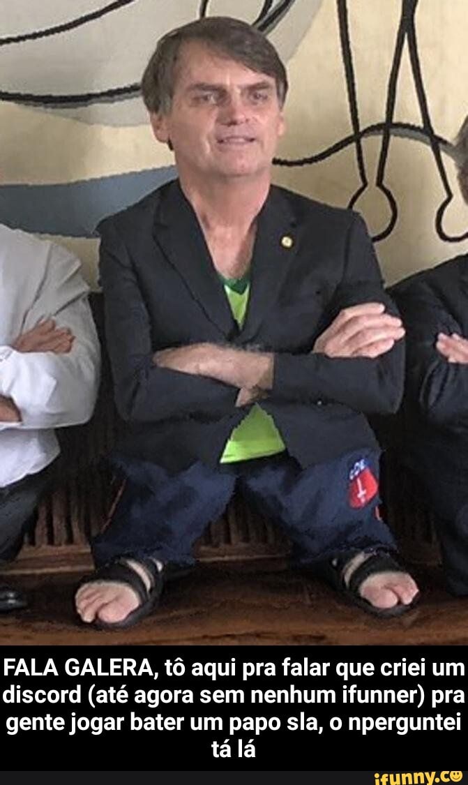 FALA GALERA, tô aqui pra falar que criei um
discord (até agora sem nenhum ifunner) pra
gente jogar bater um papo sla, o nperguntei tá lá - FALA GALERA, tô aqui pra falar que criei um discord (até agora sem nenhum ifunner) pra gente jogar bater um papo sla, o nperguntei tá lá