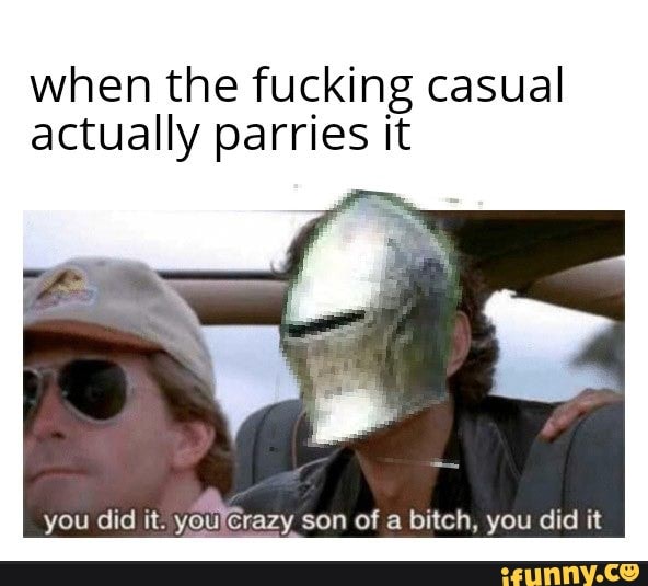 when the fucking casual
actually parries it
you did it.
youlcrazy son of a bitch, you did it