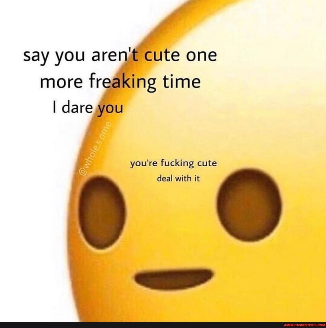say you aren't cute one more freaking time
I dare you
you're fucking cute deal