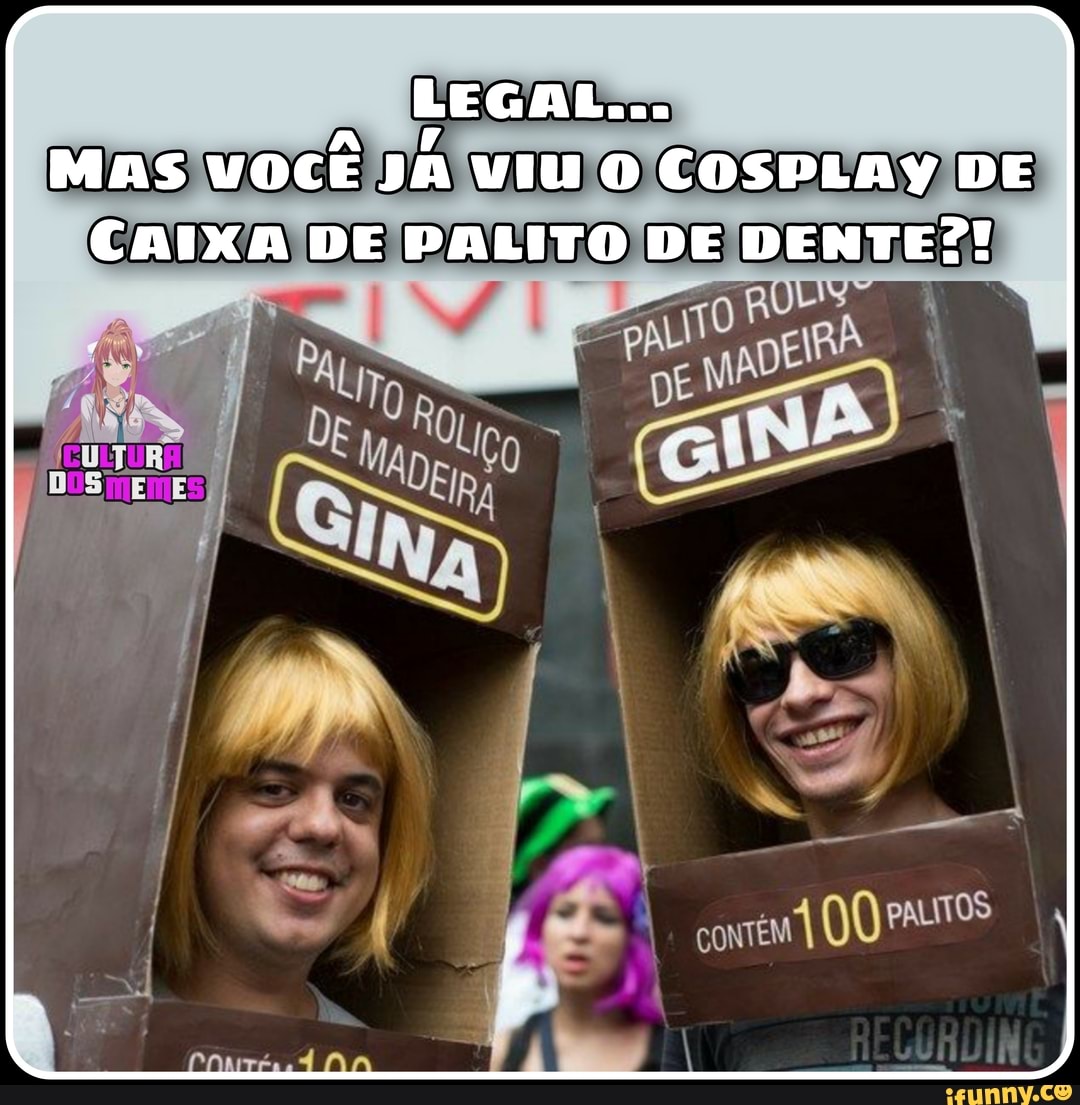 LEGAL...
A F MAS VOCE JA VIU O COSPLAY DE CAIXA DE PALITO DE DENTE?!