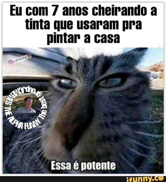 Eu com 7 anos cheirando a
tinta que usaram pra
pintar a casa
Essa é potente