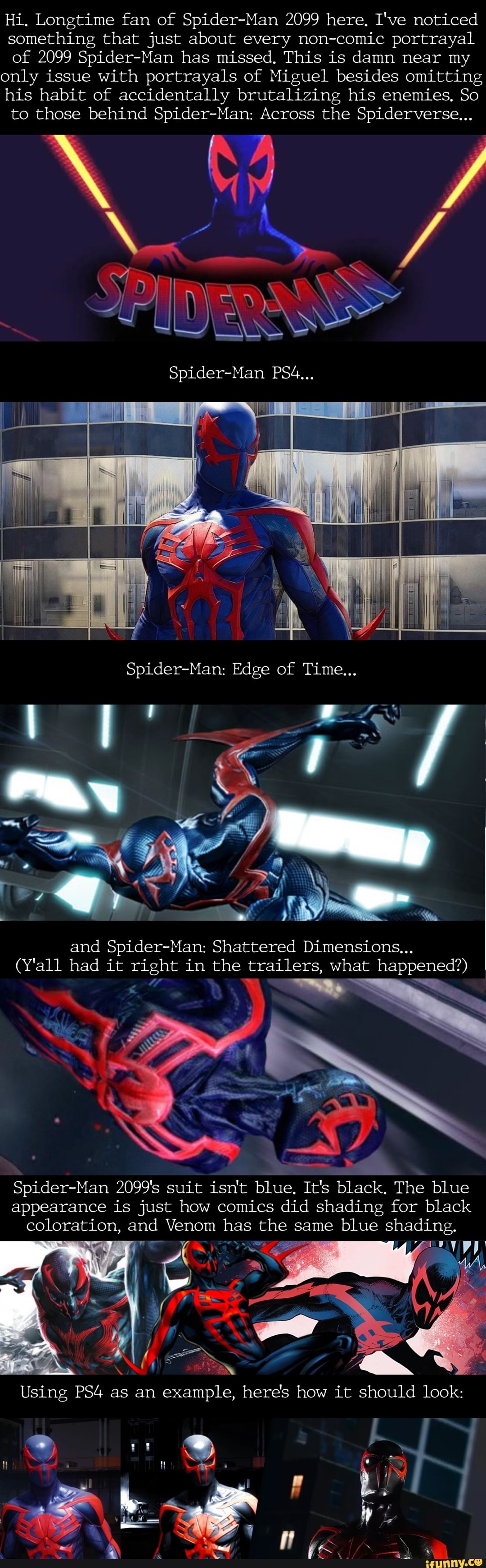 Hi. Longtime fan of Spider-Man 2099 here, I've noticed something that just  about every