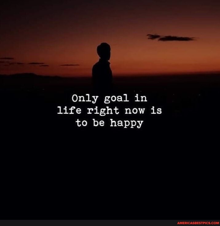 Only goal in life right now is to be happy