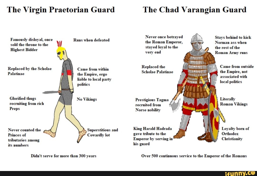 The Virgin Praetorian Guard Famously disloyal, once sold the throne to