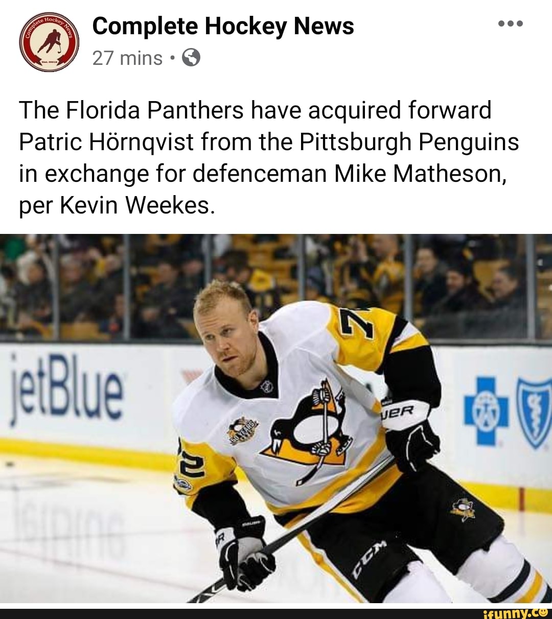 Pittsburgh Penguins: The return of Patric Hornqvist
