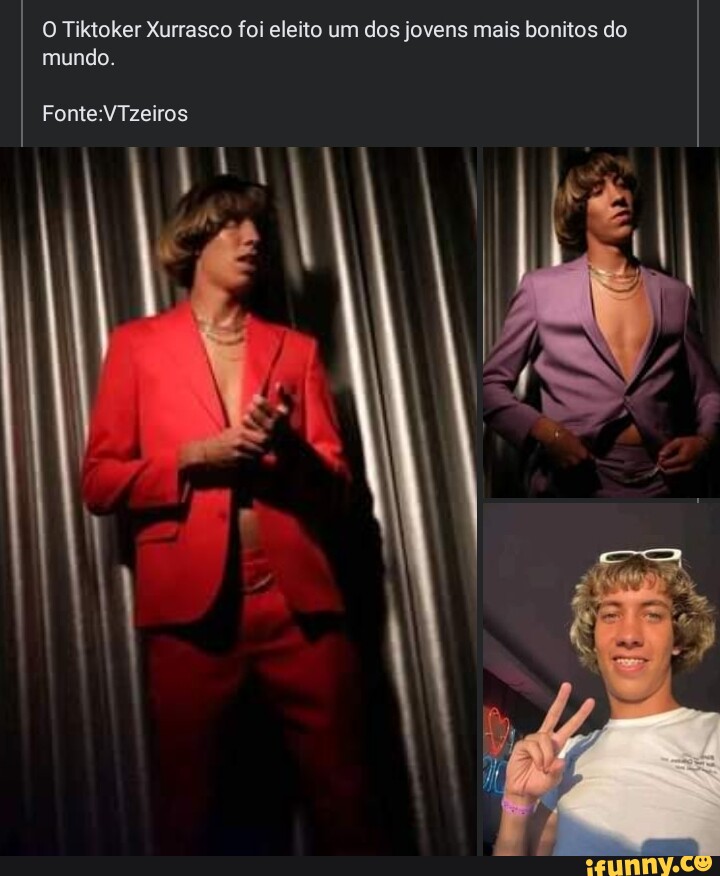 Mundo. O Tiktoker Xurrasco foi eleito um dos jovens mais bonitos do
