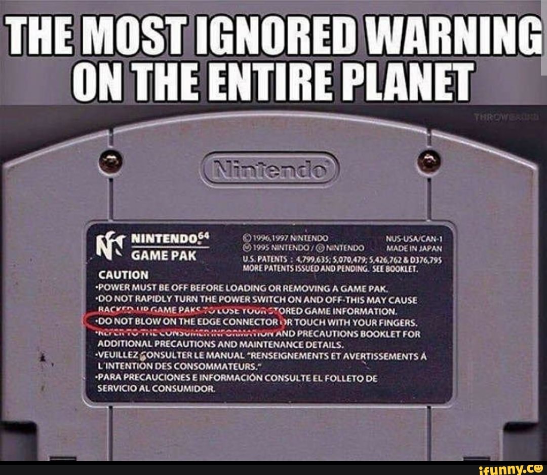 THE MOST IGNORED WARNING ON THE ENTIRE PLANET ENDO NINTENDO, APAN ...