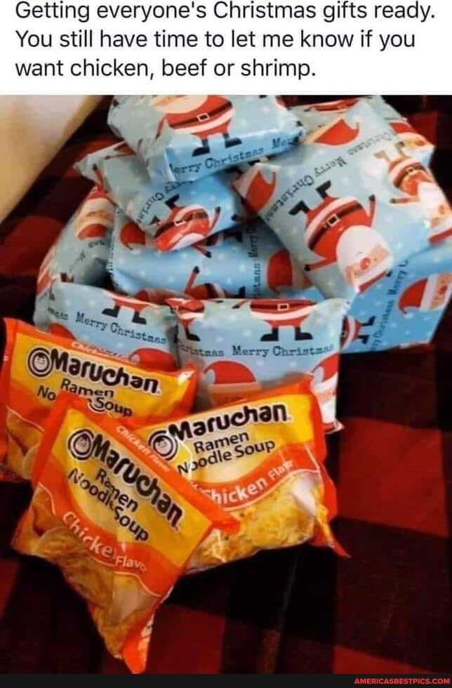 Getting everyone's Christmas gifts ready.
You still have time to let me know if you want chicken, beef or shrimp.
amour