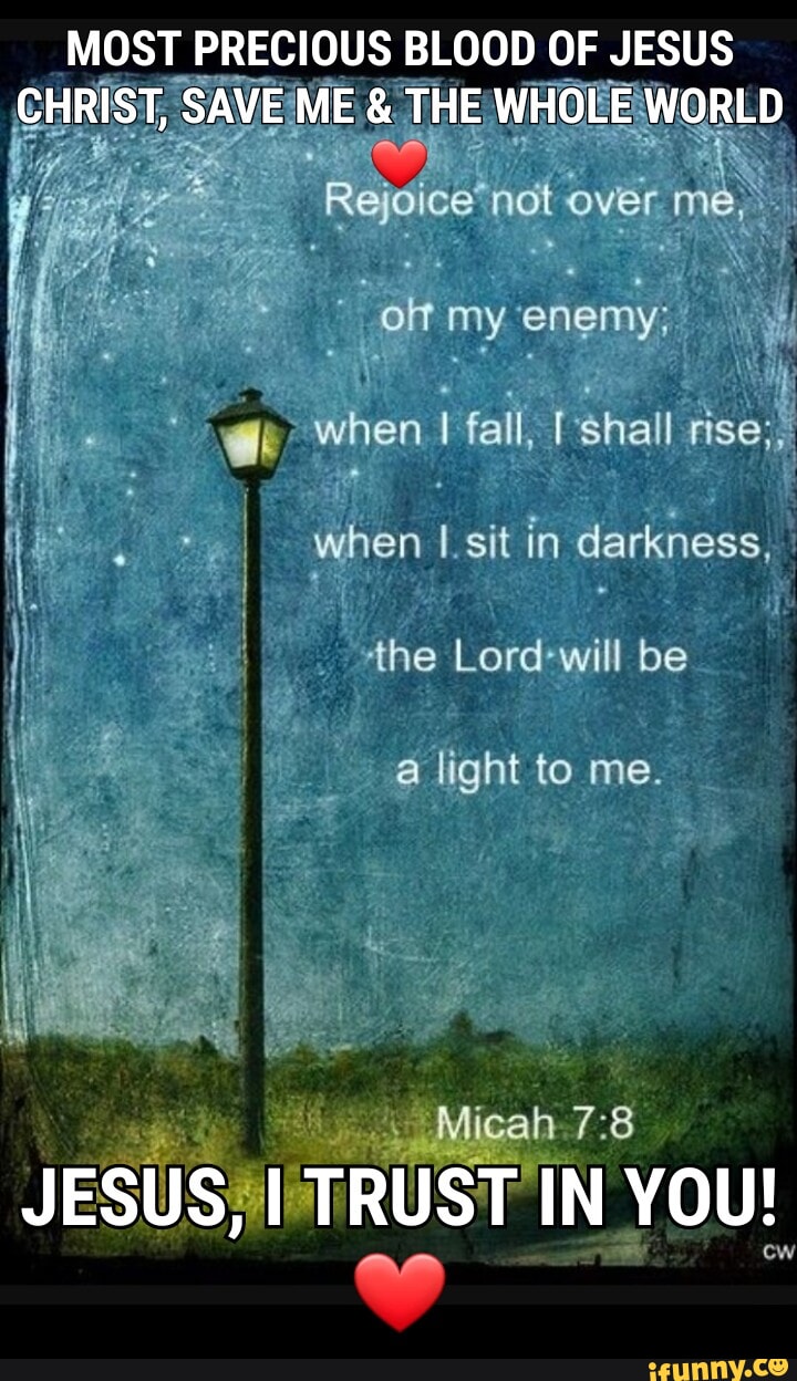 MOST PRECIOUS BLOOD OF JESUS CHRIST, SAVE ME & THE WHOLE WORLD "Rejoice