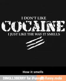 COCAINE
IJUST LIKE THE WAY IT SMELLS.
BA