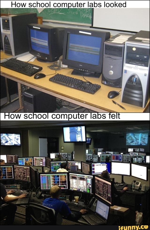 How, School computer labs looked