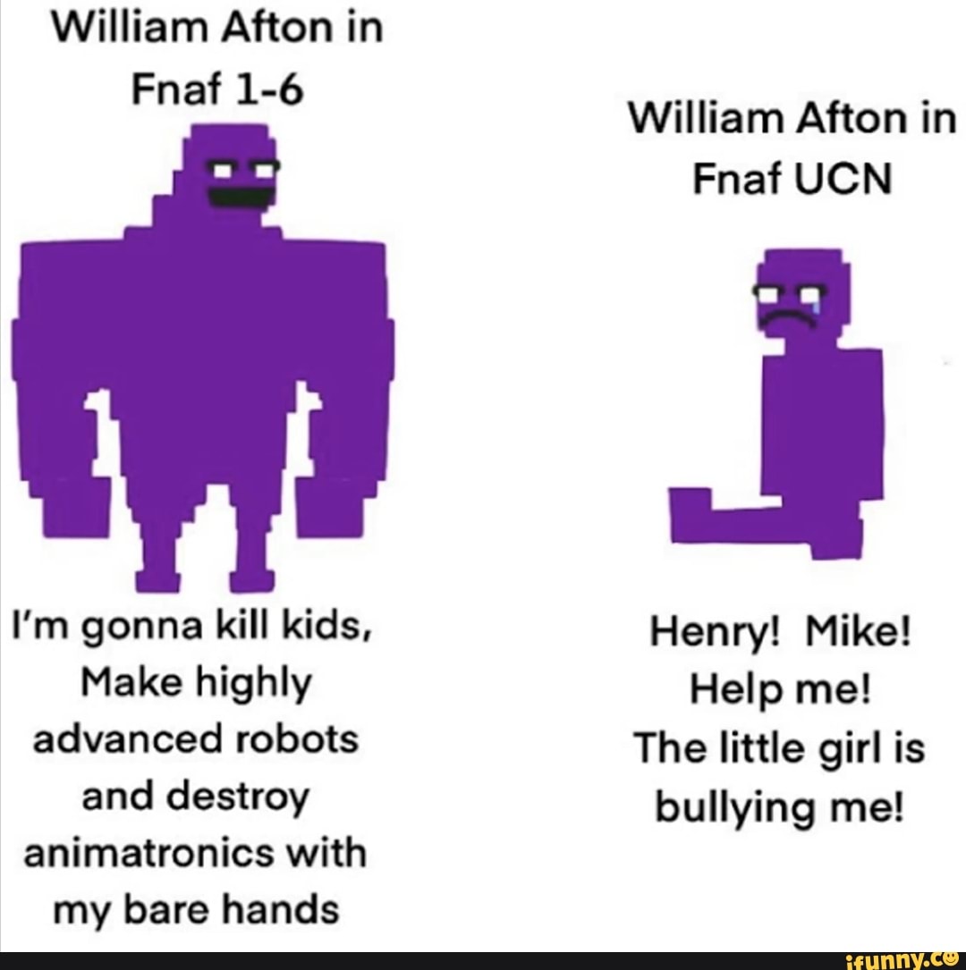 William Afton In Fnaf 1 6 I m Gonna Kill Kids Make Highly Advanced Robots And Destroy 