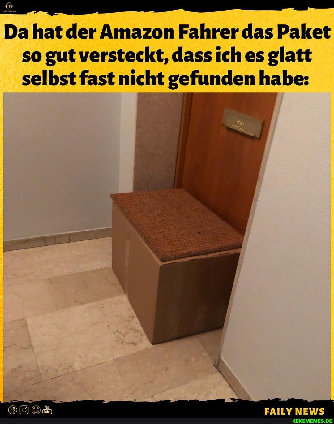 Da hat der Amazon Fahrer das Paket so gut versteckt, dass ich es glatt
selbst fast nicht gefunden habe: