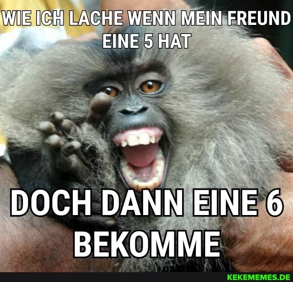 WIE ICH LACHE WENN MEIN FREUND EINE 5 HAT
DOCH DANN EINE 6
BEKOMME